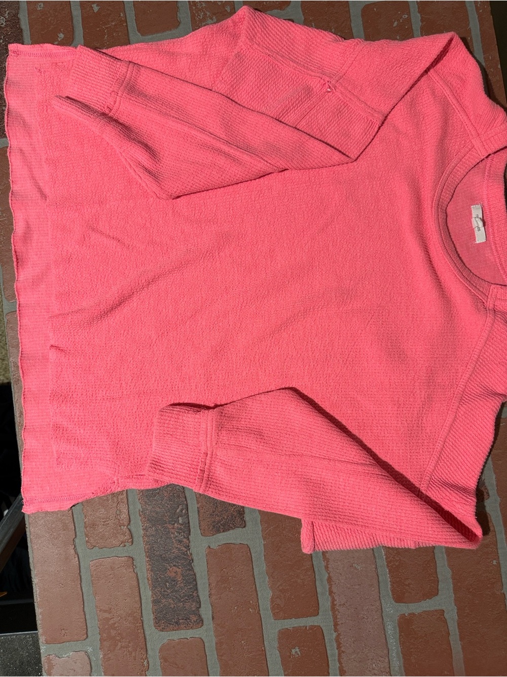 Maurices Coral Waffle-Knit Long Sleeve Top